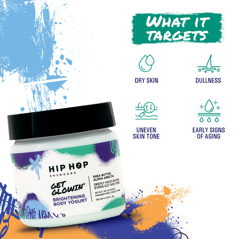HipHop Body Wax Strips (Choco Extract, 8 Strips) + Brightening Body Yogurt (100 gm)