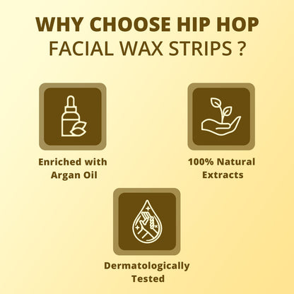 HipHop Facial Wax Strips (Argan Oil, 20 Strips) + Brightening Mud/Face Mask (Orange Peel Extract, 100 ml)