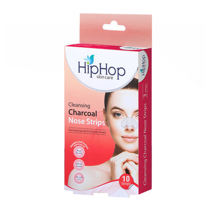 HipHop Blackhead Remover Nose Strips for Women (Activated Charcoal, 10 Strips) + Brightening Body Yogurt (100 gm)